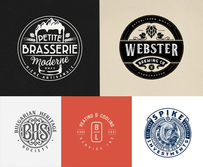 Emblem logo type example
