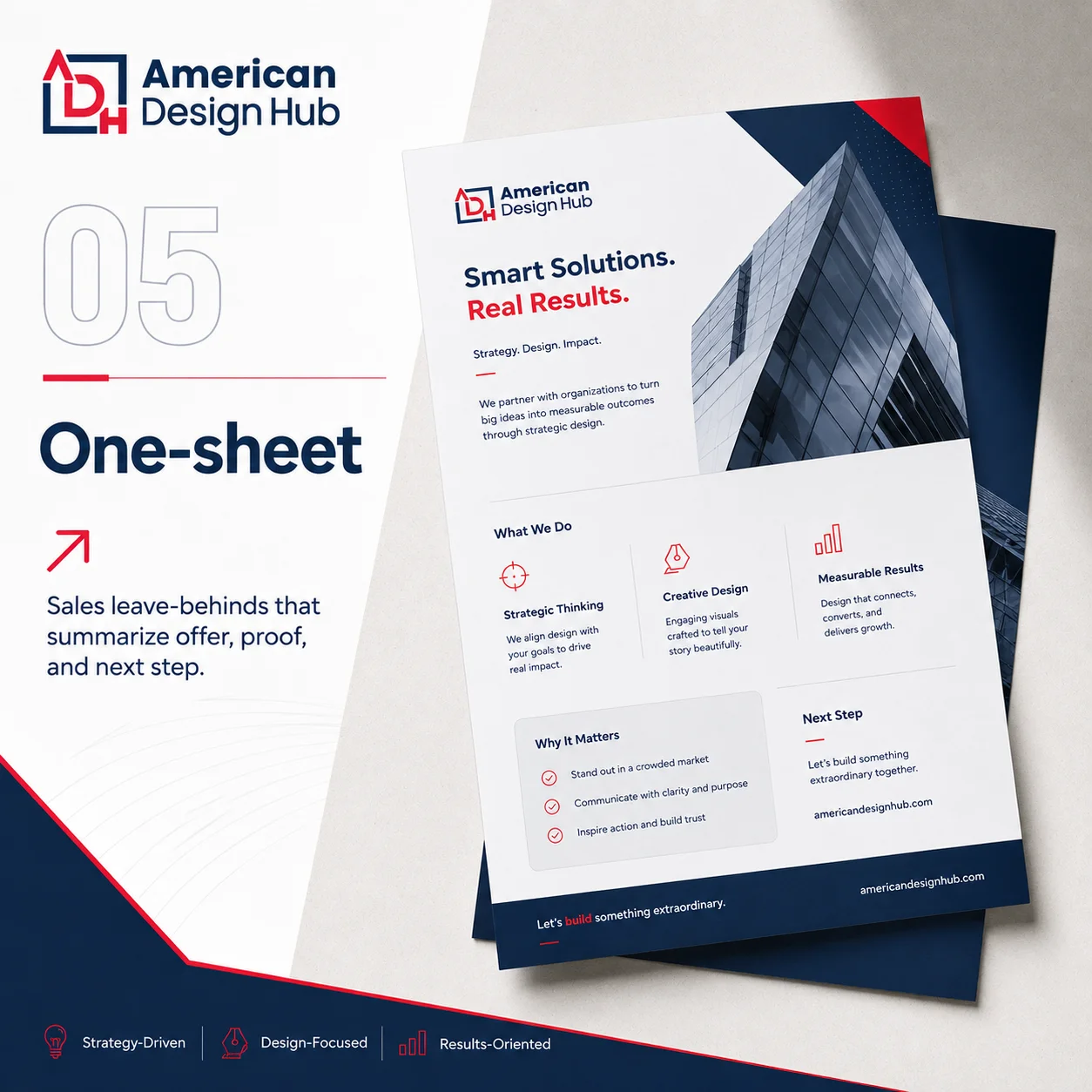 One-sheet print design example
