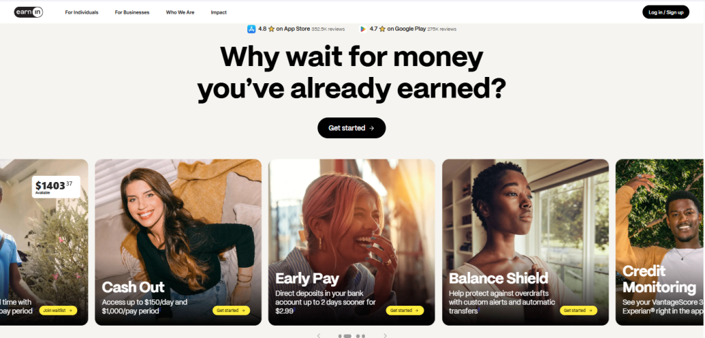 EarnIn instant loan app