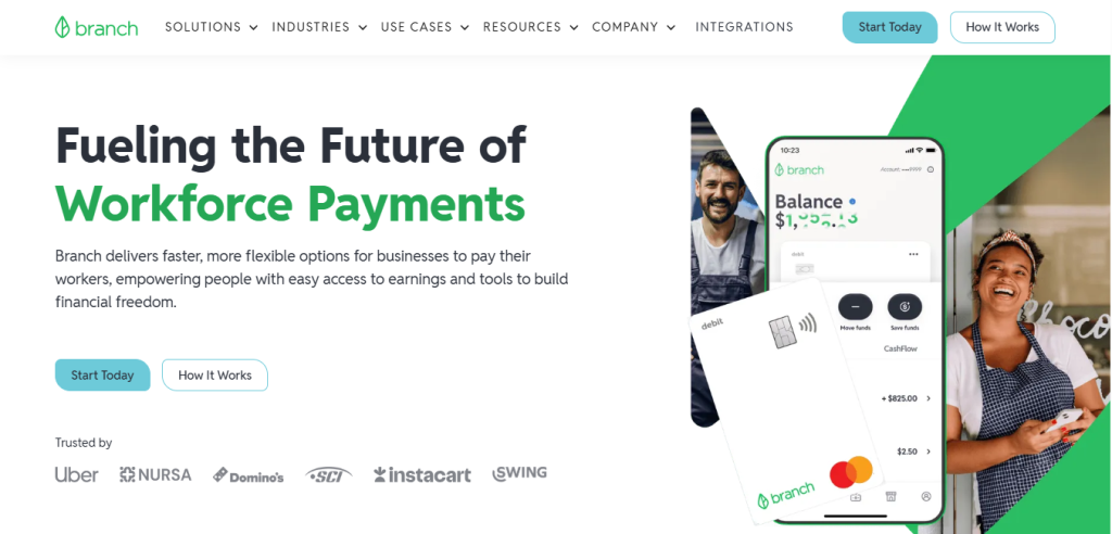 Branch loan app interface