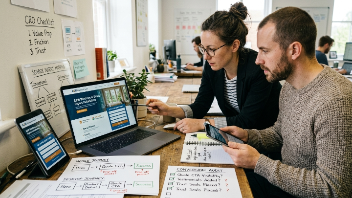Conversion-focused landing page design for a window and door PPC campaign