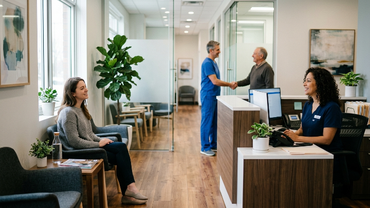 Dentist building patient trust before appointment booking