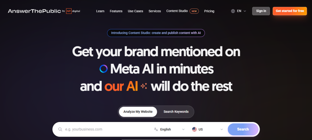 AnswerThePublic for YouTube content ideas and keyword research