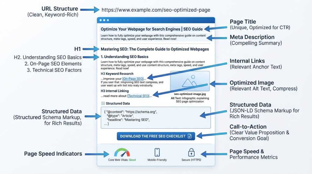 SEO optimized webpage structure infographic