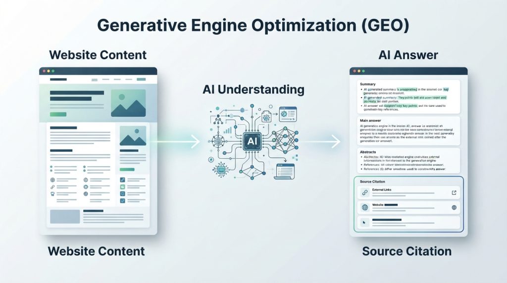 Generative Engine Optimization AI search process
