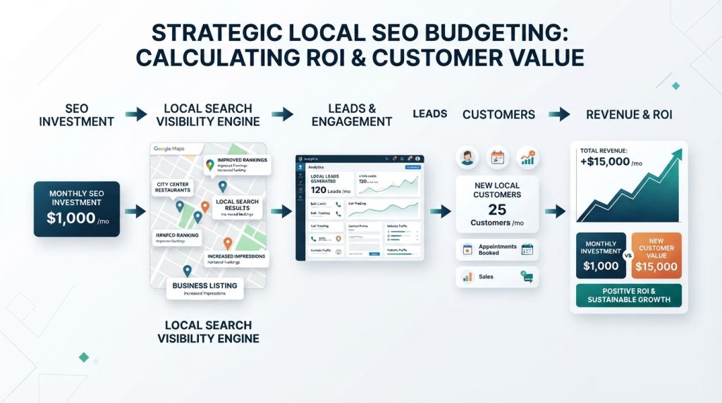 Local SEO budget and ROI calculation process