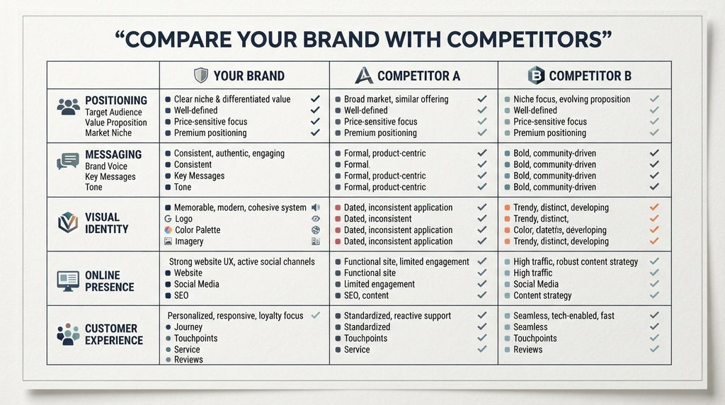 Brand comparison infographic for competitors